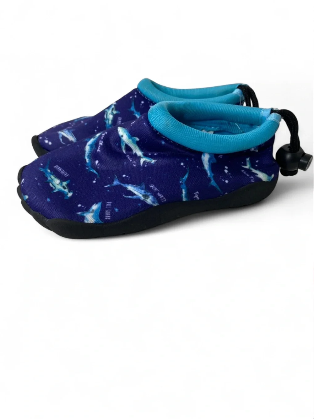 Tommy Bahama Kids Water Shoes Size 5/6 Blue Shark Print Aqua Beach Swim Shoes